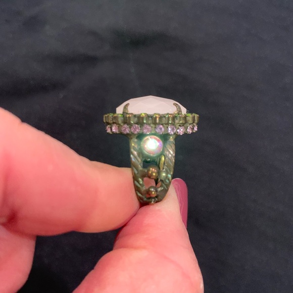 Vintage Sorrelli Pink and Green Woman’s Gemstone Ring - Picture 4 of 6